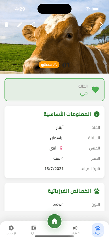 تفاصيل الحيوان